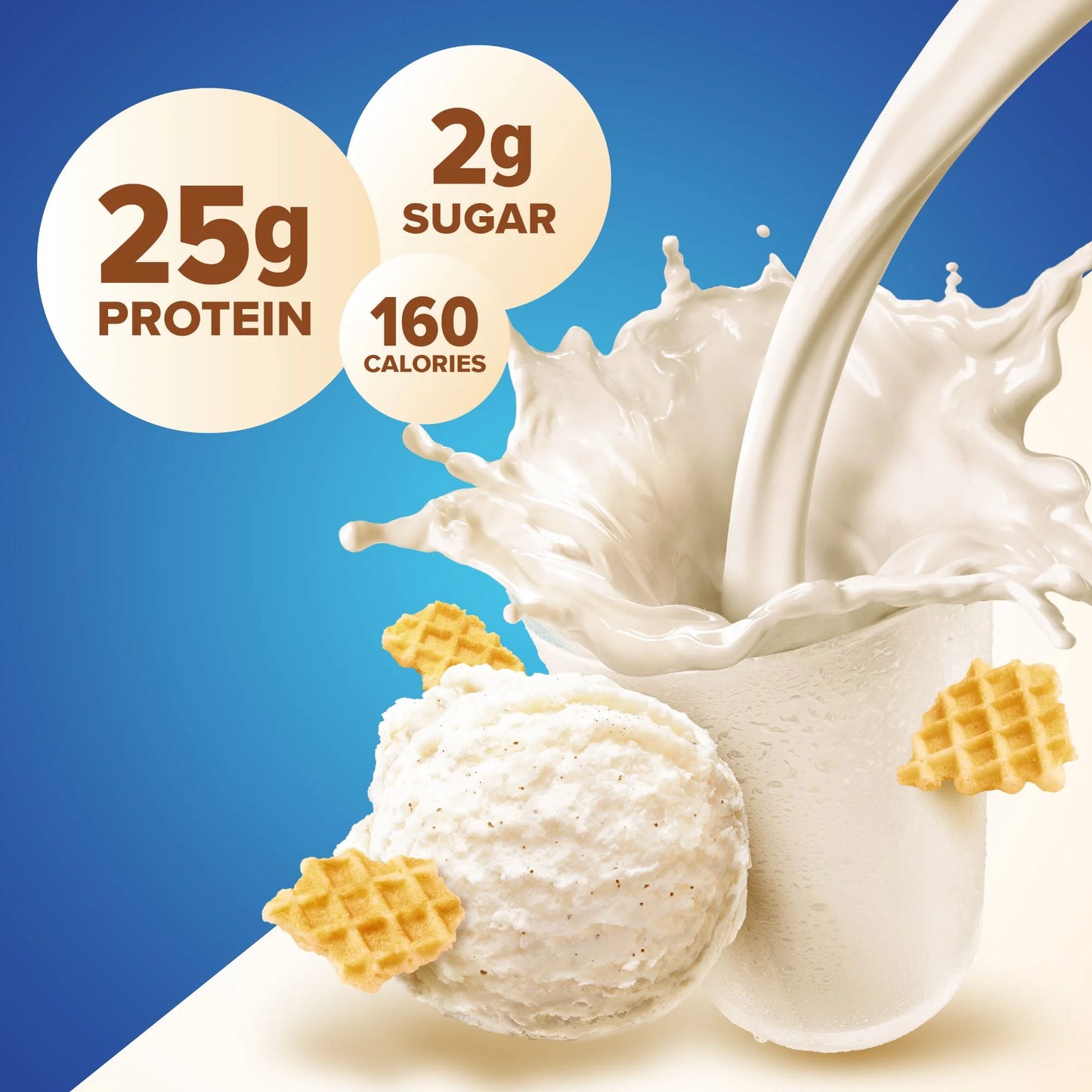 100% Whey Protein Powder, Vanilla Cream, 25G Protein, 1.75 Lbs